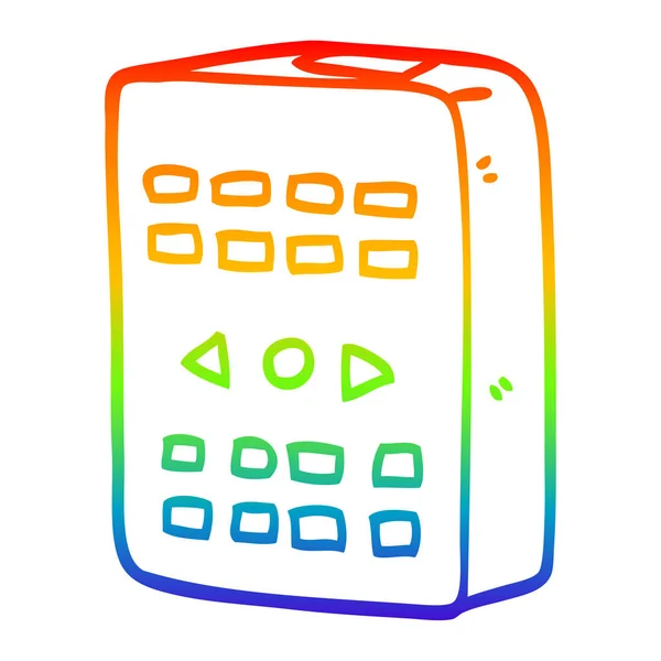 Línea de gradiente arco iris dibujo dibujos animados control remoto — Archivo Imágenes Vectoriales