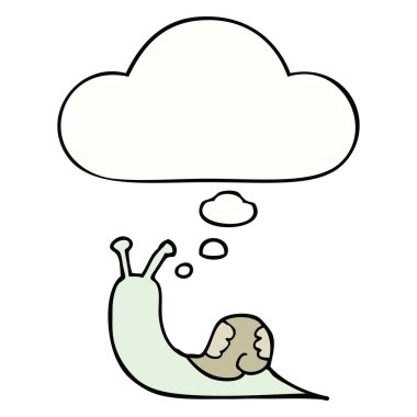 karikatür salyangoz ve düşünce balonu