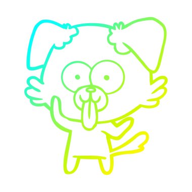 dil dışarı yapışmasını ile soğuk degrade çizgi çizim karikatür köpek