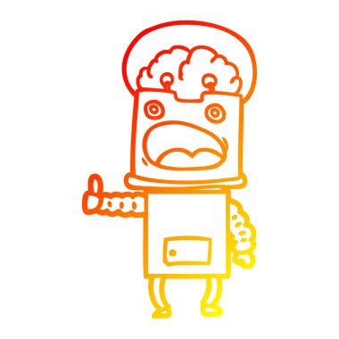 sıcak degrade çizgi çizim karikatür robot