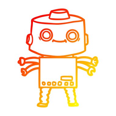 sıcak degrade çizgi çizim karikatür robot