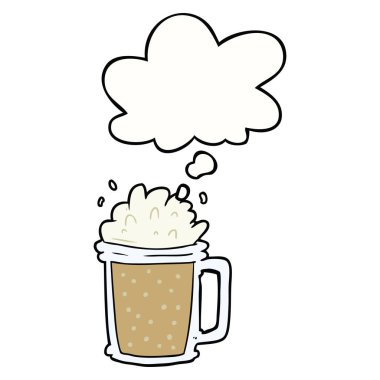 karikatür bira ve düşünce balonu