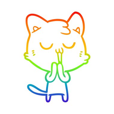 gökkuşağı gradyan çizgi çizim karikatür kedi şarkı