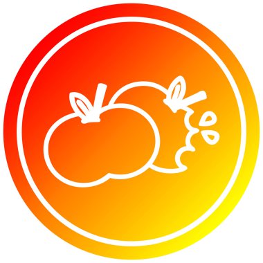 sıcak degrade spektrumda ısıtılı elma dairesel