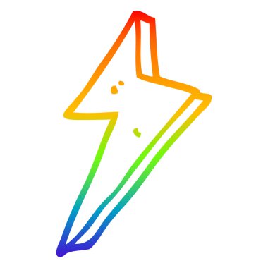 gökkuşağı degrade çizgi çizim karikatür yıldırım