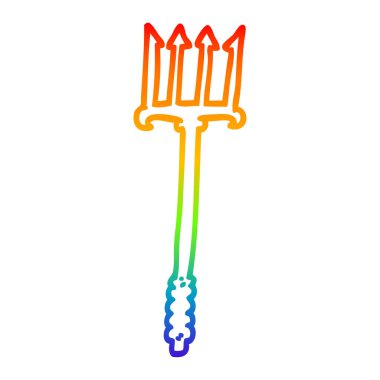 gökkuşağı gradyan çizgi çizim karikatür trident