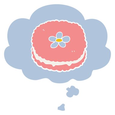 karikatür bisküvi ve retro tarzında düşünce balonu