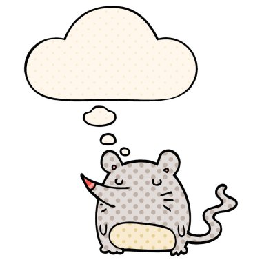 çizgi film fare ve çizgi roman tarzında düşünce balonu