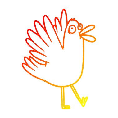 sıcak degrade çizgi çizim karikatür kuş cıyarak