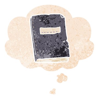 karikatür eski defter hırpalanmış ve retro textur düşünce balonu