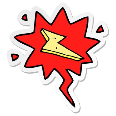 karikatür yıldırım ve konuşma balonu etiket