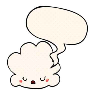 çizgi roman tarzında sevimli karikatür bulut ve konuşma balonu