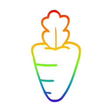 gökkuşağı gradyan çizgi çizim karikatür sağlıklı havuç