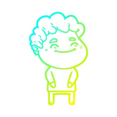 soğuk degrade çizgi çizim karikatür dostu adam