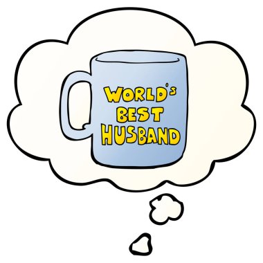 dünyanınen iyi koca kupa ve pürüzsüz degrade st kabarcık düşünce