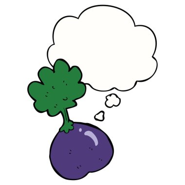 karikatür sebze ve düşünce balonu