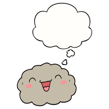 mutlu karikatür bulut ve düşünce balonu