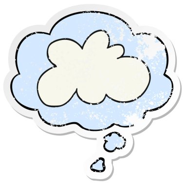 bir sıkıntı olarak karikatür dekoratif bulut sembolü ve düşünce balonu