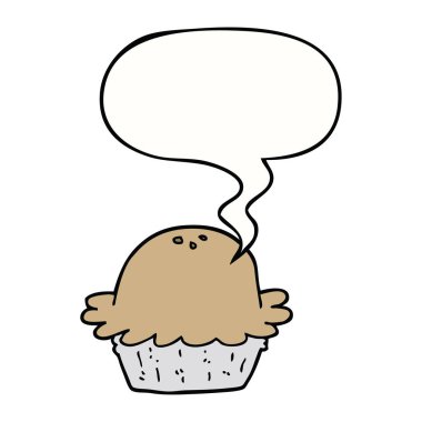 karikatür pasta ve konuşma balonu
