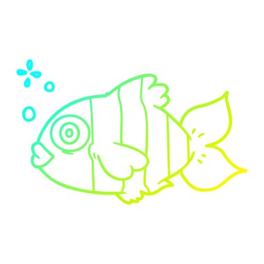 soğuk degrade çizgi çizim karikatür egzotik balık