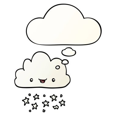 karikatür fırtına bulut ve pürüzsüz degrade tarzında düşünce balonu