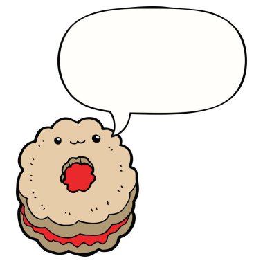 karikatür bisküvi ve konuşma balonu