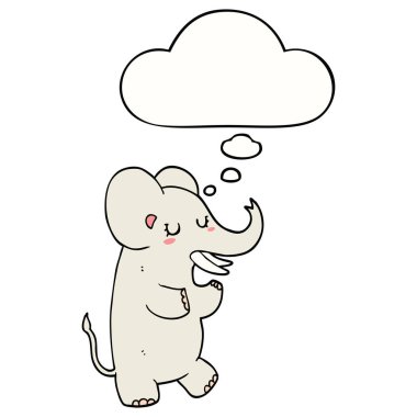 karikatür fil ve düşünce balonu