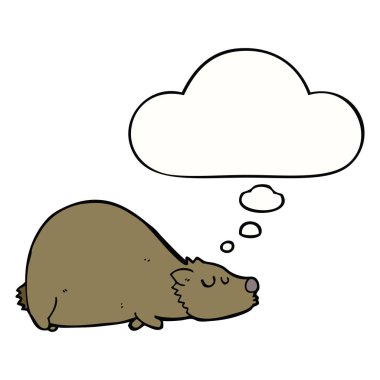 karikatür ayı ve düşünce balonu