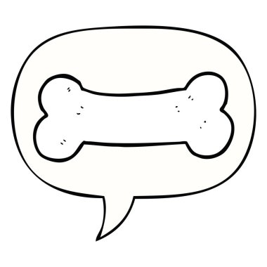 karikatür kemik ve konuşma balonu