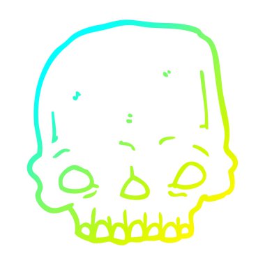 soğuk degrade çizgi çizim karikatür ürkütücü kafatası