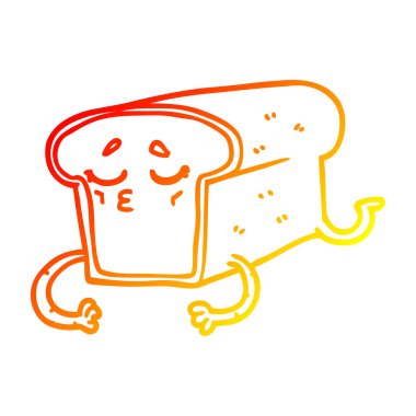 sıcak degrade çizgi ekmek karikatür somun çizim