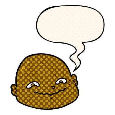 çizgi roman tarzında karikatür kel adam ve konuşma balonu