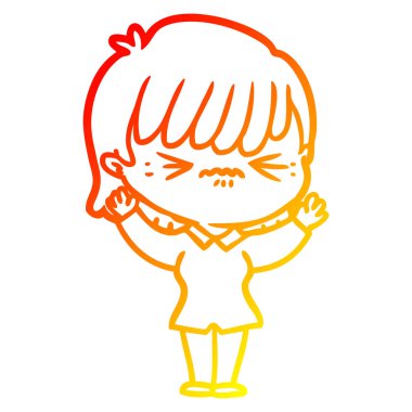 degrade çizgi karikatür kız sıcak