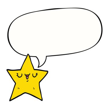 çizgi film yıldızı ve konuşma balonu