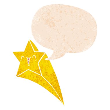 retro dokulu tarzında karikatür çekim yıldız ve konuşma balonu