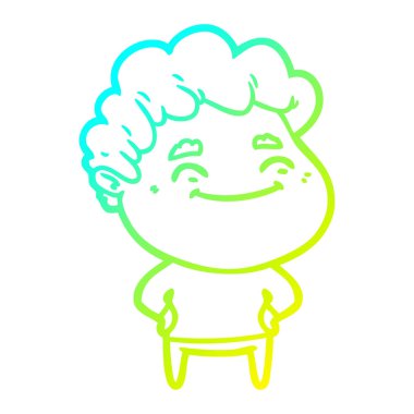 soğuk degrade çizgi çizim karikatür dostu adam