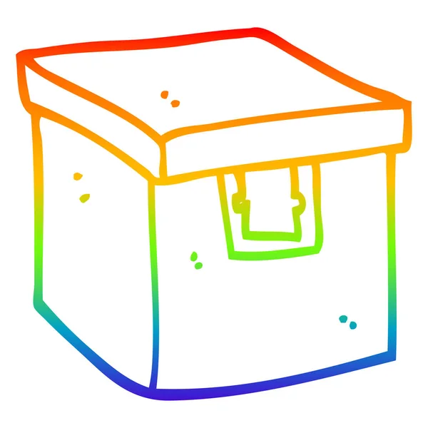 Arco-íris gradiente linha desenho cartoon evidência caixa — Vetor de Stock