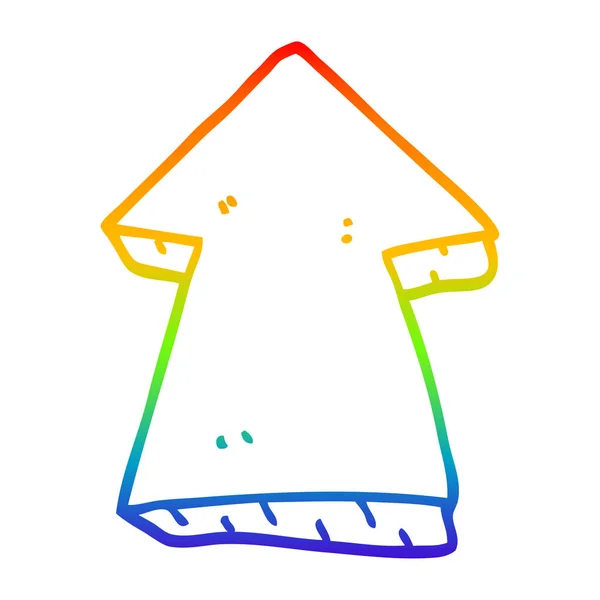 Regenbogen-Gradienten-Linie Zeichnung Cartoon zeigender Pfeil — Stockvektor