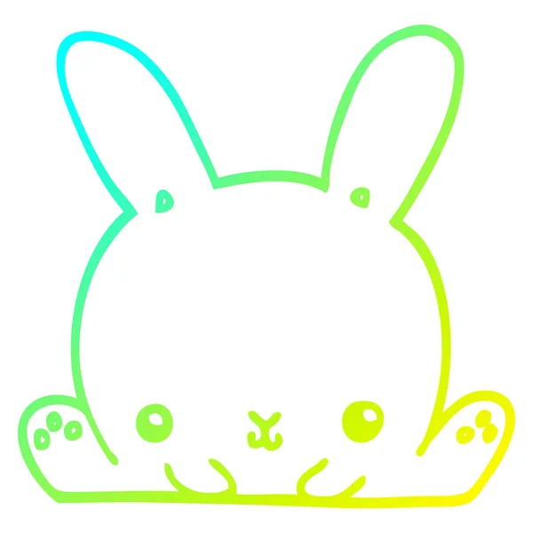 Linea gradiente freddo disegno cartone animato coniglio — Vettoriale Stock