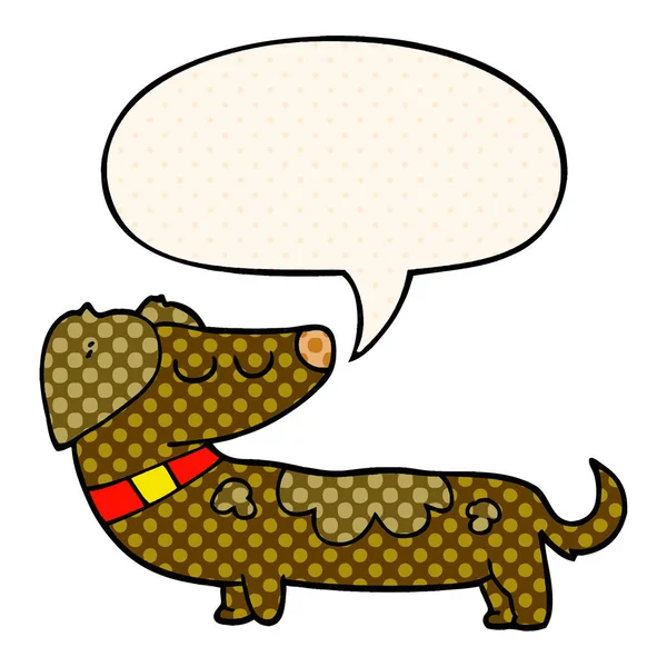Cartoon Dog i Bubble mowy w komiksowym stylu — Wektor stockowy