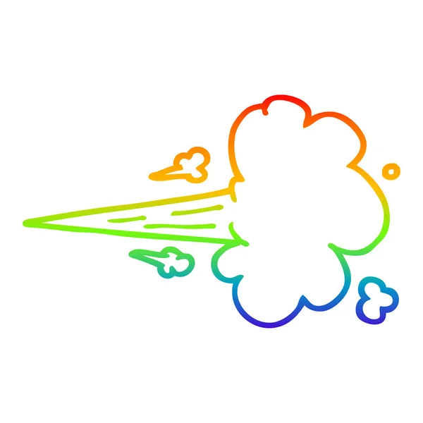 Linha gradiente arco-íris desenho rajada de desenho animado de ar — Vetor de Stock