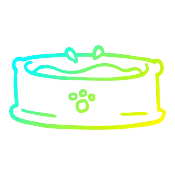 Linha gradiente frio desenho cartoon pet bowl — Vetor de Stock