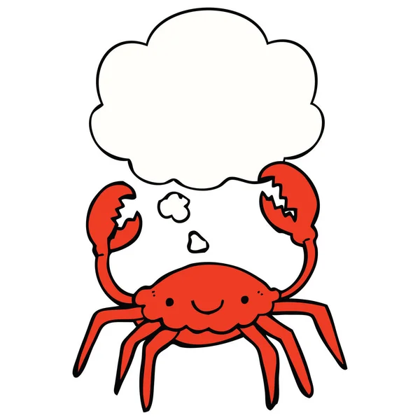 Cartoon crab and thought bubble — Stock Vector