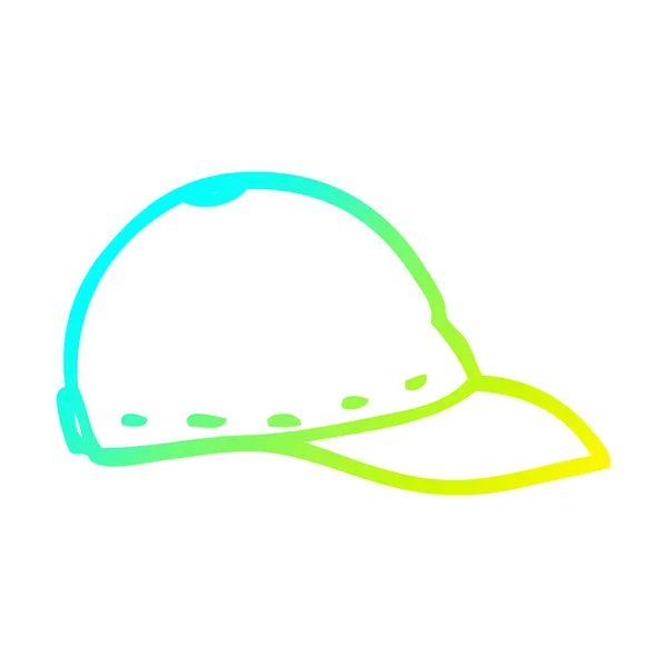 Κρύα γραμμή ντεγκραντέ σχέδιο καρτούν μπέιζμπολ καπέλο — Διανυσματικό Αρχείο