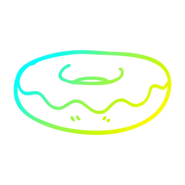 Froid gradient ligne dessin dessin animé beignet glacé — Image vectorielle