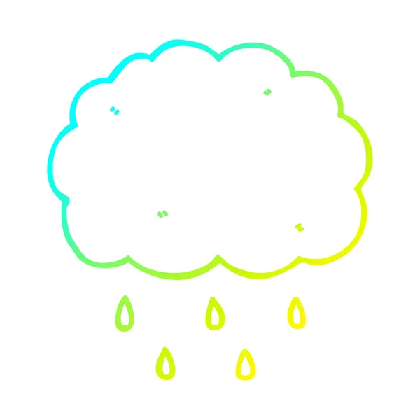 Froid gradient ligne dessin dessin dessin animé nuage pluie — Image vectorielle