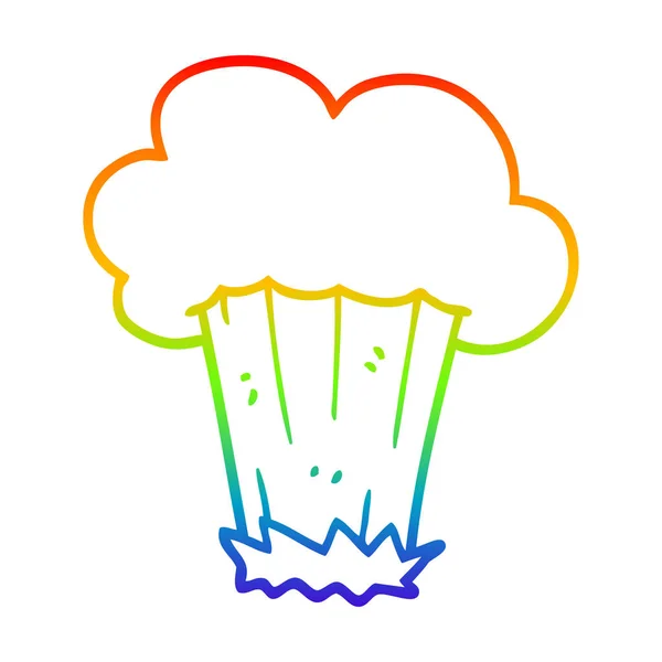 Rainbow gradient ligne dessin dessin animé boom — Image vectorielle