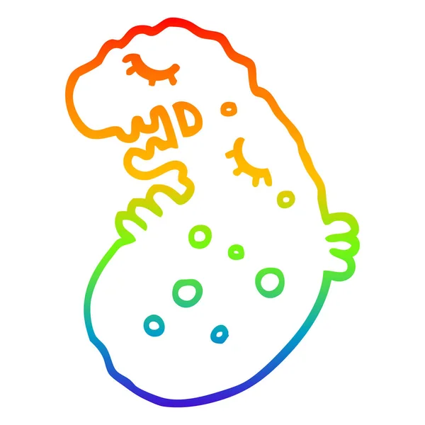 Rainbow gradient line drawing cartoon germ — Stock Vector