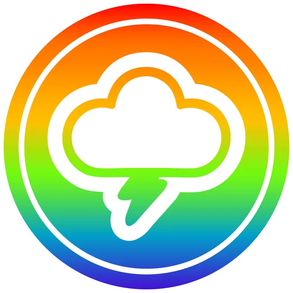 Storm Cloud circulaire in regenboog spectrum — Stockvector