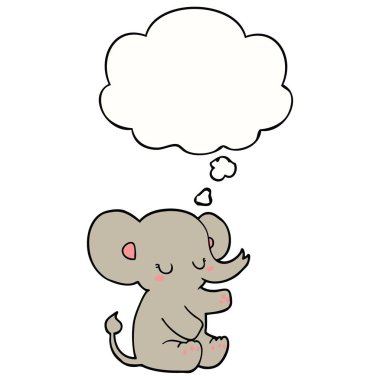 karikatür fil ve düşünce balonu